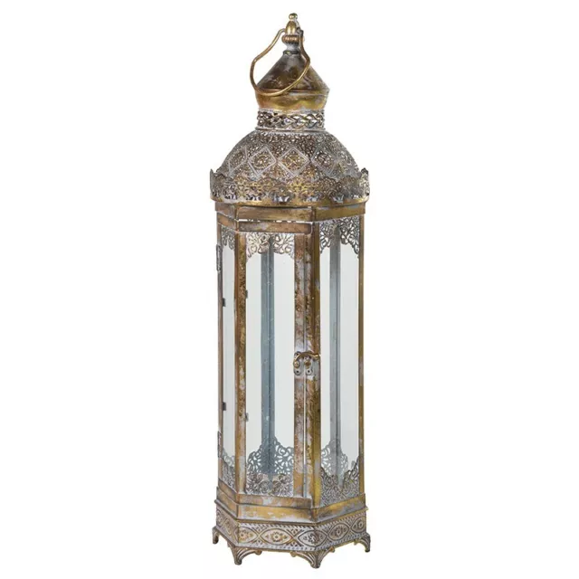 Metal Tall Antique Style Lantern Candle Holder