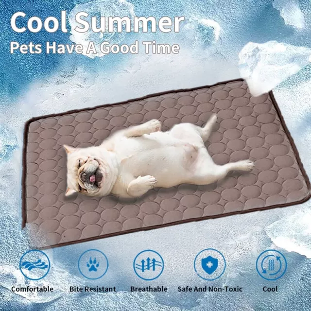 Pet Cooling Mat Cool Pad Cushion Bed Blanket For Summer Dog Cat Puppy L/XL
