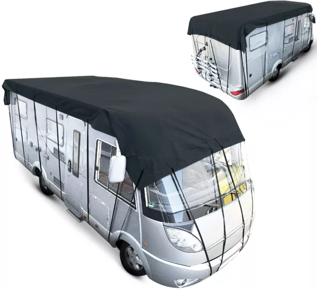  MRWiZMS Bache de Protection Camping Car, Bache Caravane, 420D  Silver Oxford Cloth résistant aux UV, à l'eau et à la poussière, Housse  Universelle pour Caravane (L800 x W300cm(L314 x W118in))