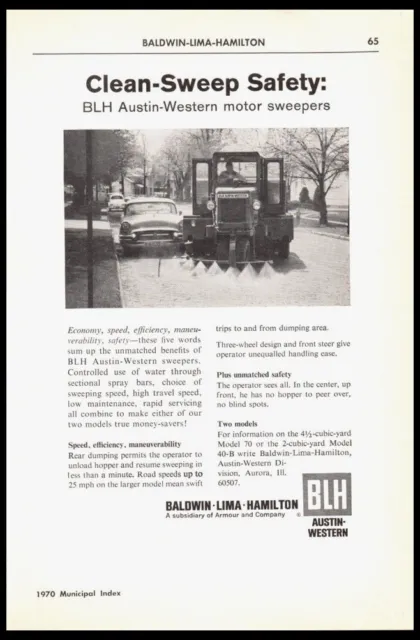 1970 Baldwin-Lima-Hamilton Motor Sweepers Austin Western-trade photo print ad