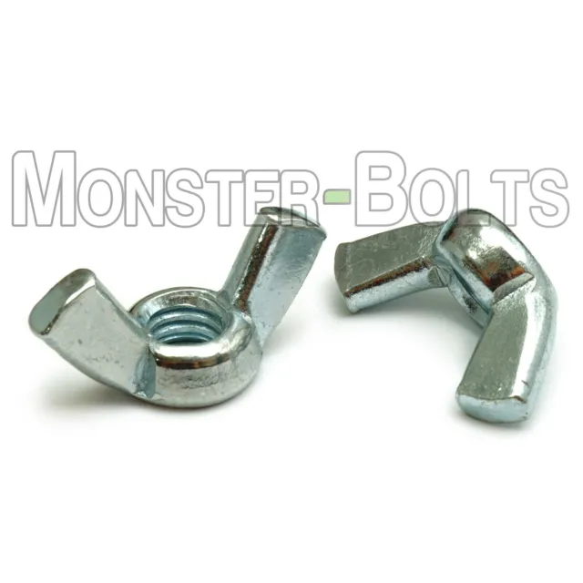 #8-32 Wing Nuts, Cold Forged Zinc Plated Steel, Type A, RoHS Compliant CR+3