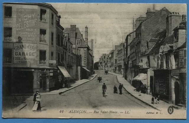 CPA: Alençon - Rue Saint-Blaise / 1915