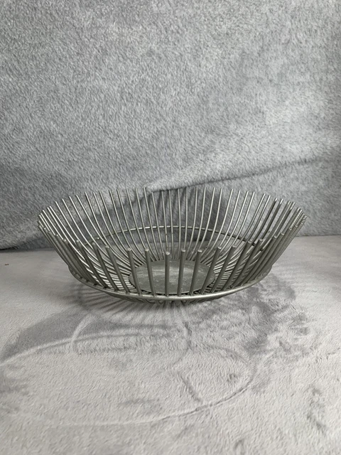 Leonard Silverplate Vintage Silver Round Wire Bread Fruit Bowl Basket