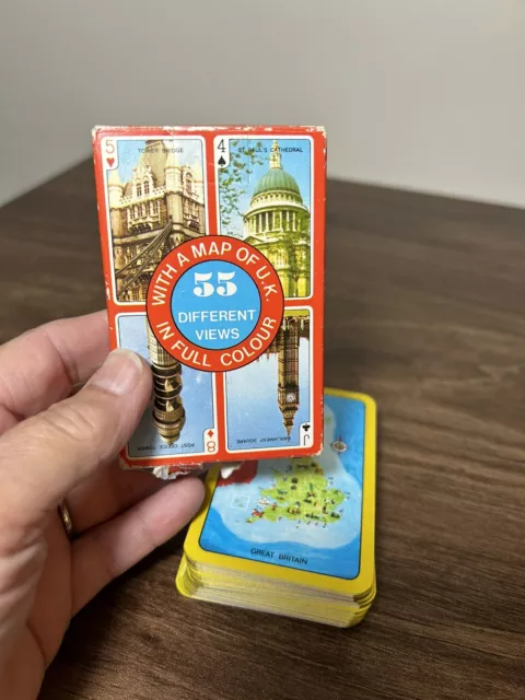 Vintage London Souvenir Playing Cards Full Deck Jokers Plastic Gilt Edges Bridge