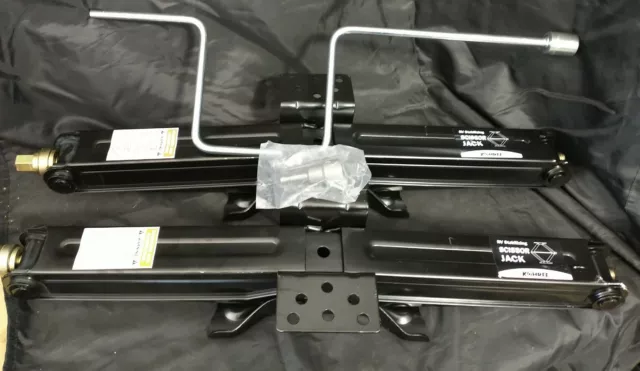(2) RV Stabilizer Leveling Scissor Jacks With Wrench & Drill Adapter