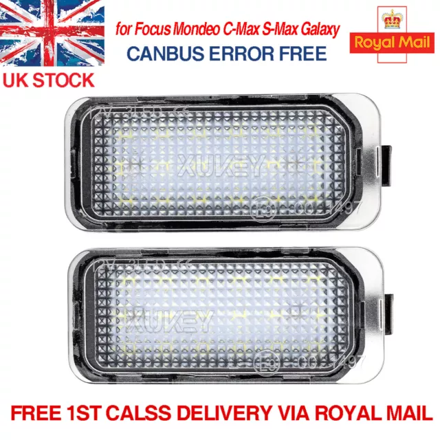 For Ford Max Focus Galaxy Mondeo Jaguar XF XJ LED Licence Number Plate Light Car