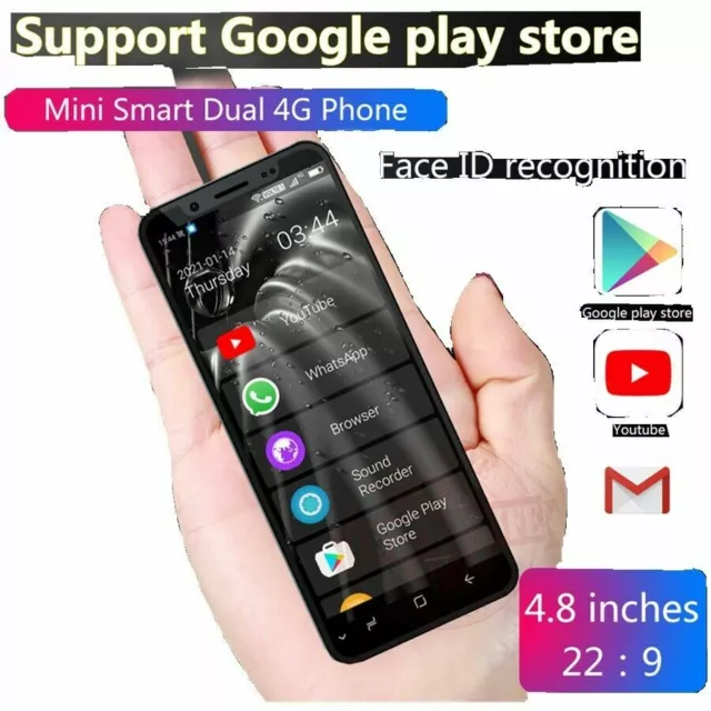 Smallest Mini 4G LTE Smartphone 4.8'' Android 9.0 Dual SIM Face ID