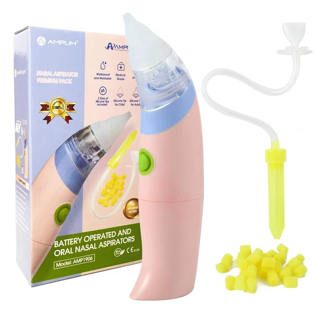 Aspirador nasal para bebé Amplilim a batería con aspiradora manual e higiene 30