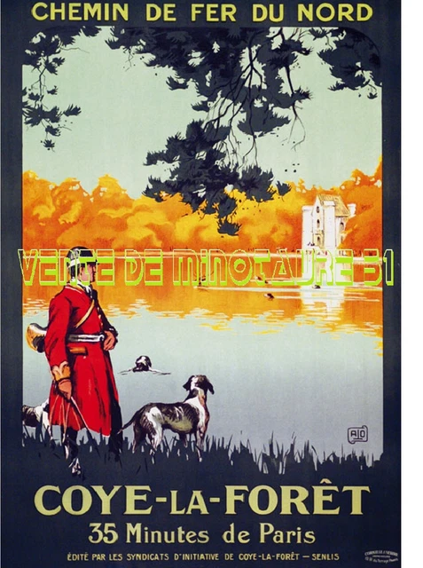 " Sncf " Coye la Forët  - 60 Oise  - affiche plastifiée
