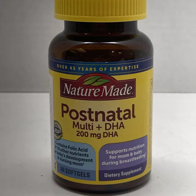Nature Made Postnatal Multi + 200mg DHA 60 Soft Gel EXP Sep 2024