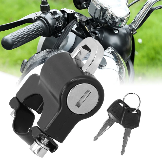 Motorcycle Helmet Lock Handlebar 22mm-26mm Security Motorbike with 2 Keys O0Y1