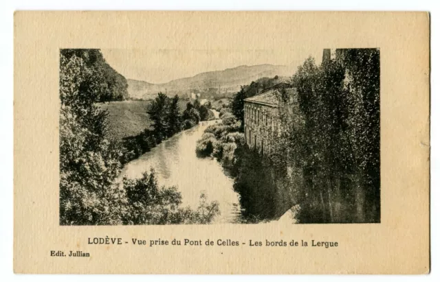 CPA 34 Herault Lodève view taken from the bridge of Celles Les Bords de la Ergue