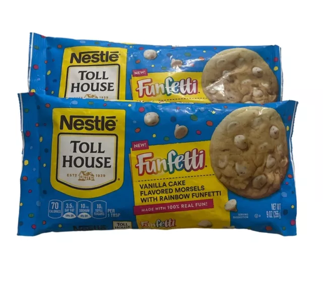 2x Nestle Toll House FUNFETTI Morsels Vanilla Baking Chips 9 oz Bag - 2 PACK