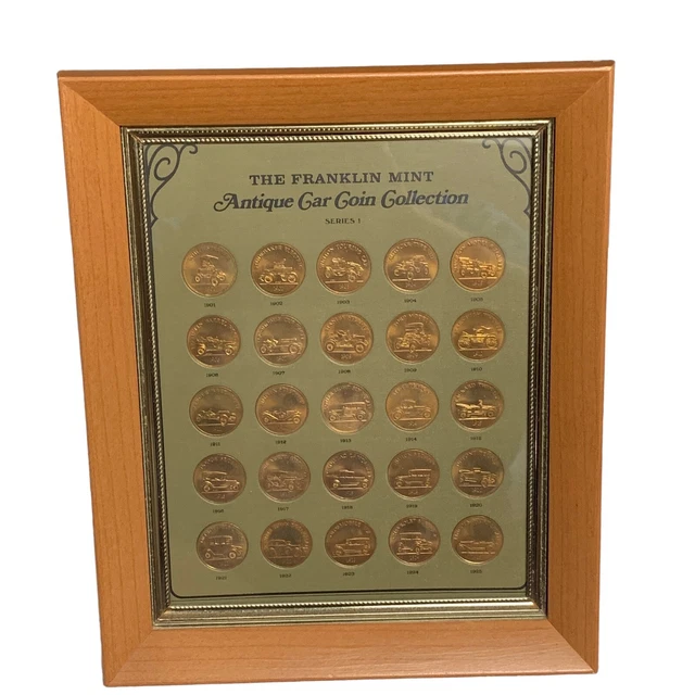 THE FRANKLIN MINT Antique Car Coin Collection Series 1 Framed 1901