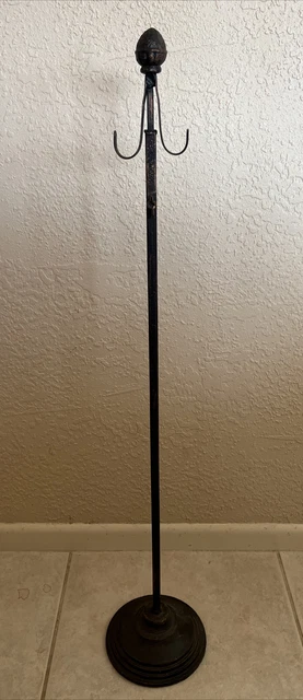 WREATH HOOK STAND 38-55" Free Standing Double Sided Wrought Iron Holder Xmas++