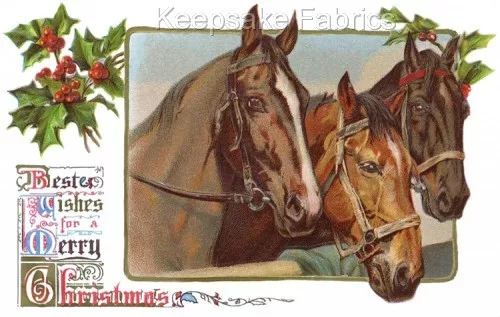 Equestrian Horses Christmas Quilt Block Multi Sizes FrEE ShiPPinG WoRld WiDE