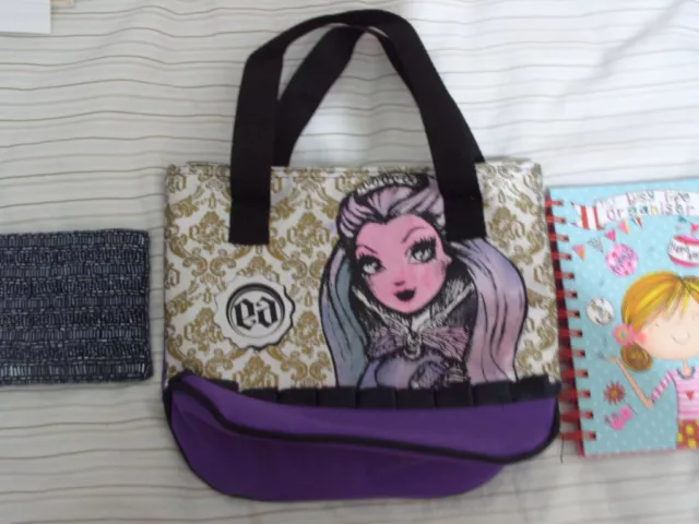 Ever After High Handbag With Small Organiser & Black Beaded Purse.