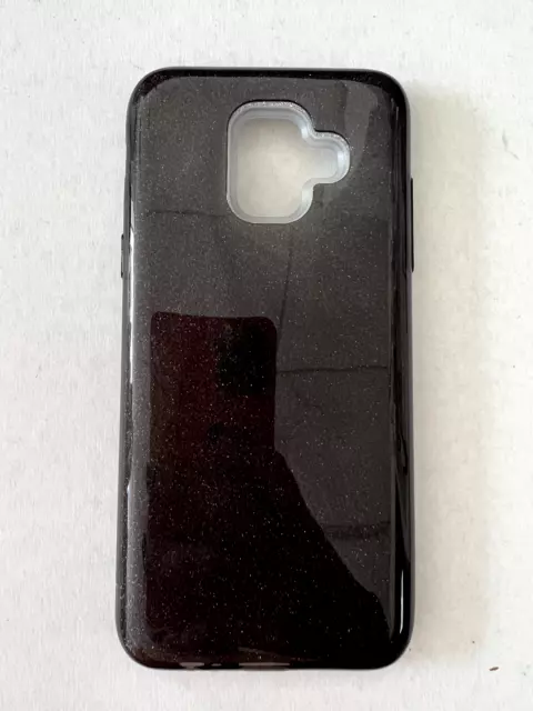 Coque noire pailletée Galaxy A6 2018