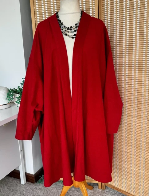 PLUS SIZE LAGENLOOK Italian WOOL COATIGAN Button Pocket COCOON Jacket Coat 16 22 36.99 PicClick UK