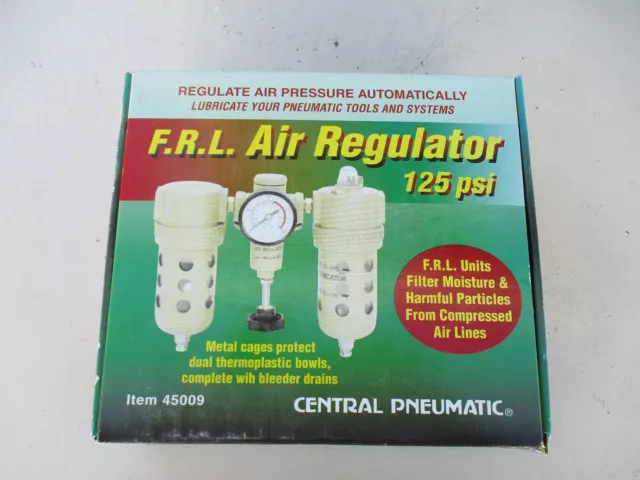 Central Pneumatic model 45009  F.R.L. Air Regulator Filter 125 psi New in Box