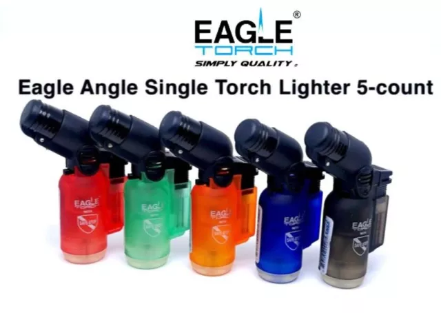 Eagle Torch Mini-Angle Torch Lighter Windproof Refillable Lighter 5-Count