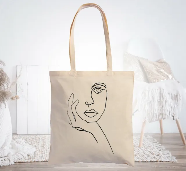 BORSA SHOPPER DONNA Cotone Tote Bag Canvas Shopping di in tela
