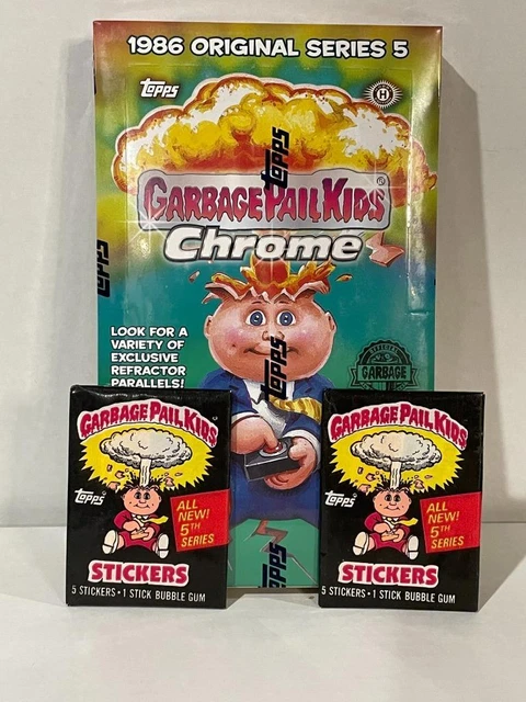 GARBAGE PAIL KIDS GPK 2022 TOPPS CHROME S5 SEALED HOBBY BOX & 2 1986 S5 Packs
