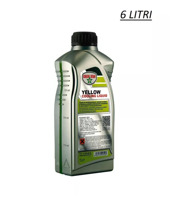 Green Star 6L Litri Liquido Antigelo Refrigerante Radiatore Motore Auto Giallo