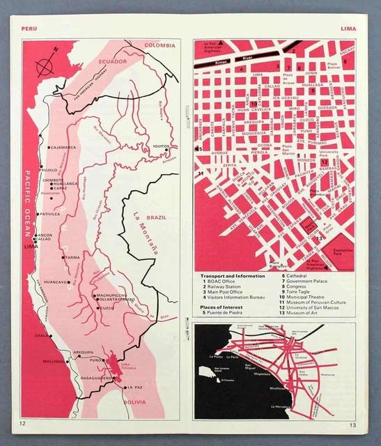 Boac Peru Vintage Airline Brochure 1970 B.o.a.c. 2