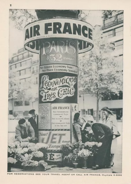 1959 Air France Airlines Ad Paris French Vintage Travel Vacation Europe Flying