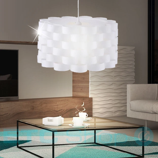 LAMPE SUSPENDUE DE Chambre à Coucher Luminaire Plafonnier Blanc 1x E27 ...