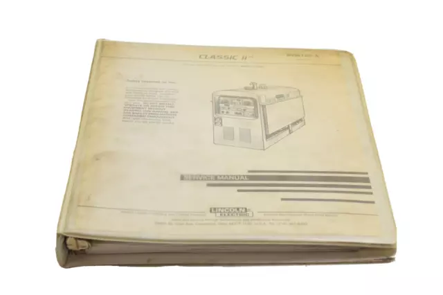 Lincoln Svm125-A Service Manual. Classic Ii, Code 9805 & 10220, October 1996