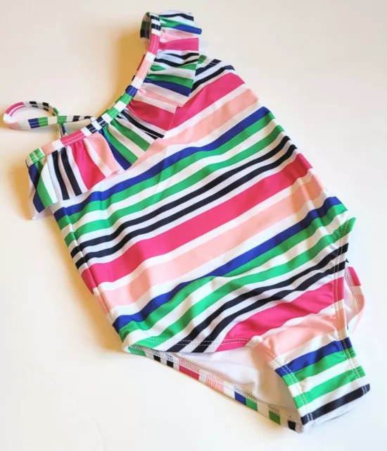 Gymboree 5-6 Girls Swim Shop Pink Striped Swimsuit NWT Bathingsuit