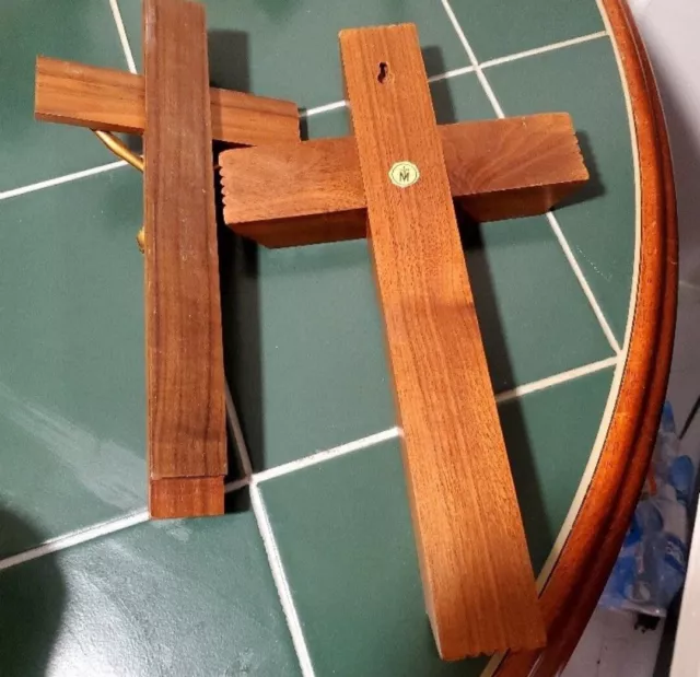 Vintage Catholic Cruifix Cross Stick Call Last Rites 3