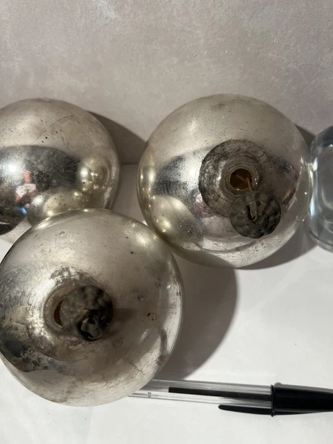 BOULE DE NOEL Ancienne Grappe de Raisin Mercurisé Eglomisé XIXème 12 cm EUR 124,00 - FR