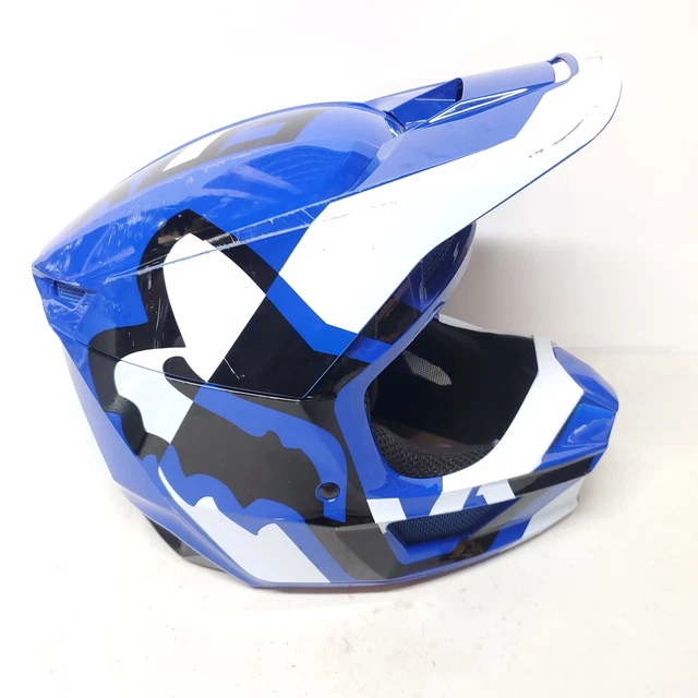 Fox Racing 2022 V1 (ST-1585) Lux Helmet Blue/White with MIPS Youth Large