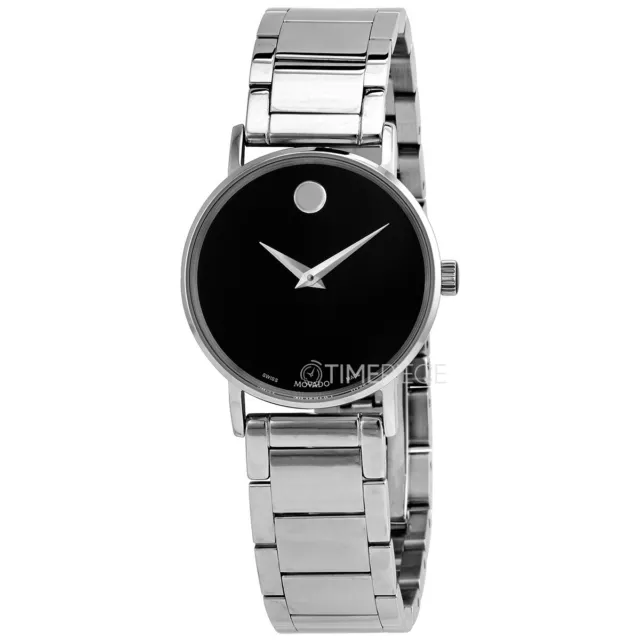 Movado 0607234 Museum Black Sunray Dial Silver Stainless Steel Womens Watch