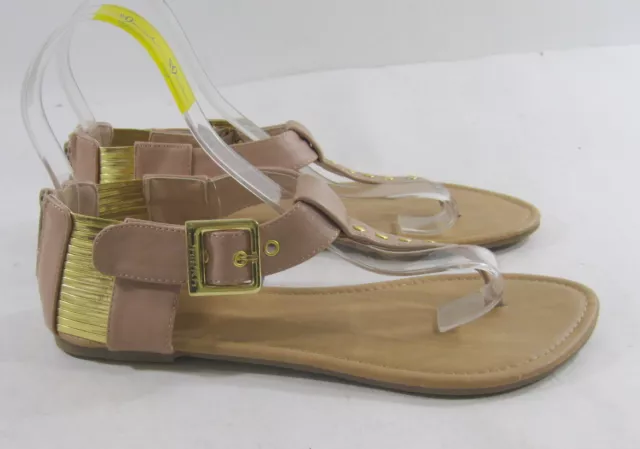 NEW LADIES Summer Skintone Gold  Ankle Strap Flat Sexy Sandals WOMEN Size 6