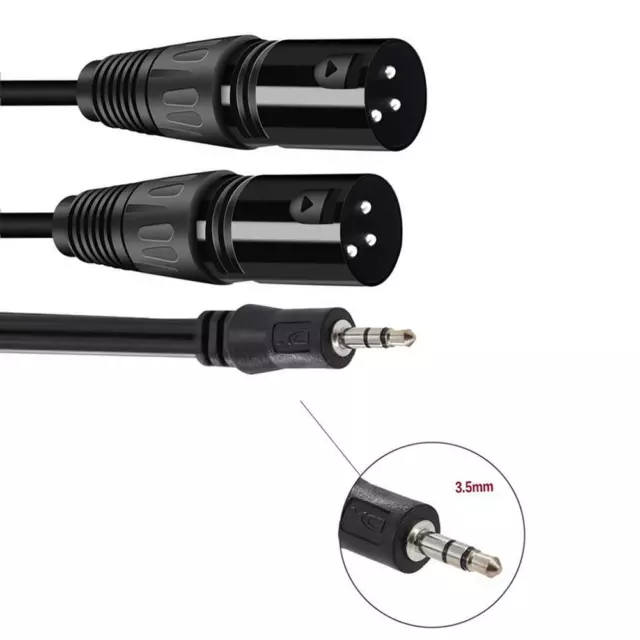 3.5 mm Jack to XLR Audio Cable TRS Stereo Male to Male Dual XLR Splitter V3T8