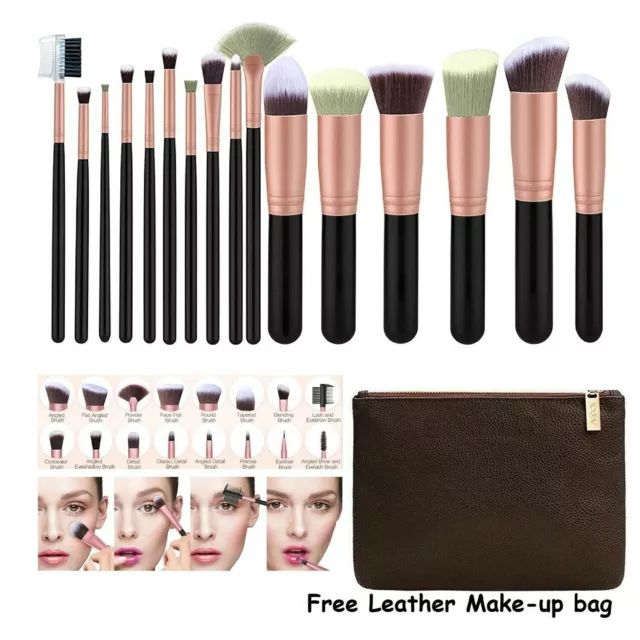 16 pcs Kabuki Make up Brushes Set Eye shadow Blusher Face Powder Foundation UK