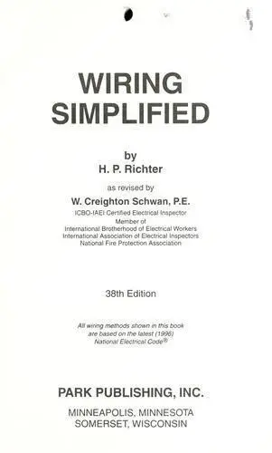 Wiring Simplified : Based on 1996 National Electrical Code by Herbert P. Richter
