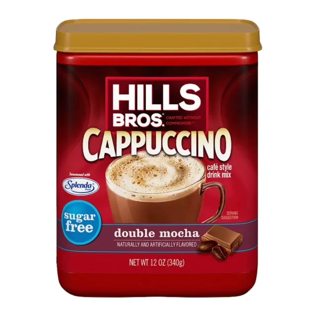 Hills Bros Instant Sugar-Free Double Mocha Cappuccino Mix 12 Oz