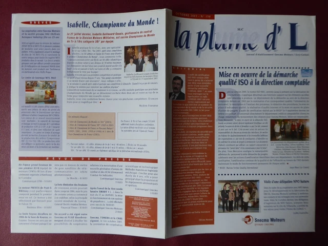 Journal Snecma Moteurs Evry Corbeil La Plume D'l 150 10/2003 Tyne Atl2 Tir Arc