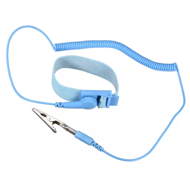 Anti Static Wrist Straps, Magnetic Tray Grounding Wire Alligator Clip Light Blue