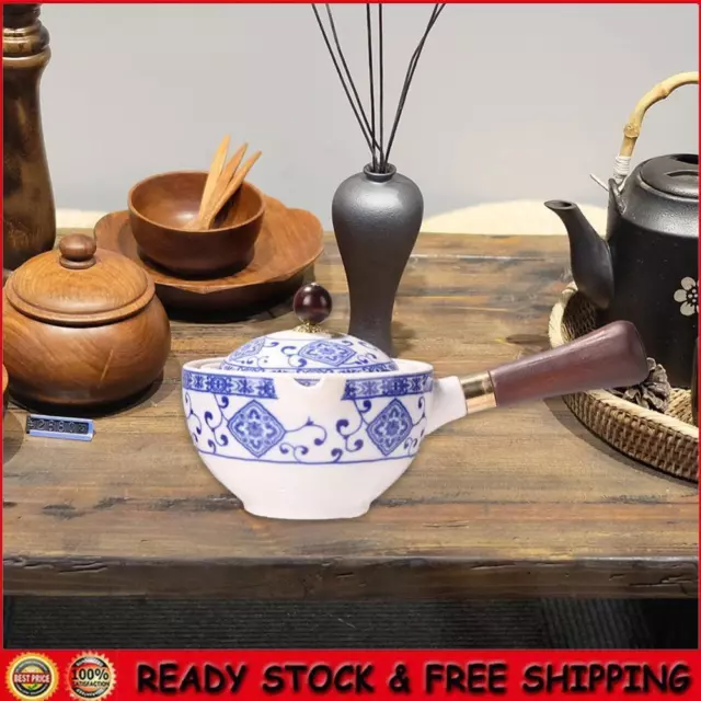 Chinese Ceramic Teapot Tea Dispenser Wood Handle Creative for Home Office Travel