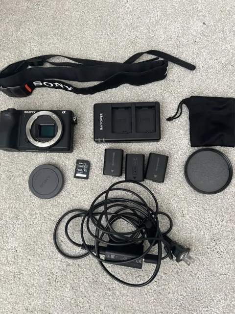 Sony a6500 Body - Excellent. w/ 3 Batteries, Charger, Strap, Filter, SD Card.