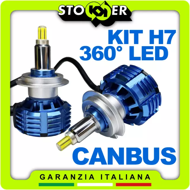 Kit H7 Led 360° Lampadine Fari Lenticolari Auto 6000K Luce Bianca Coppia Canbus