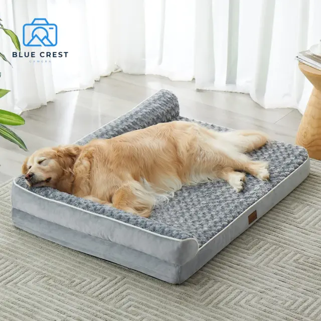 26x22 Waterproof Dog Cat Sofa Bed for Medium Dogs,Supportive Microfiber  Sleeping pad Bed with Removable Washable Cover,Waterproof Lining and  Nonskid