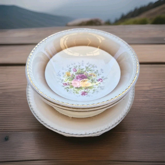 VINTAGE PORTLAND POTTERY Cobridge Staffordshire Bowls x 3 - Made