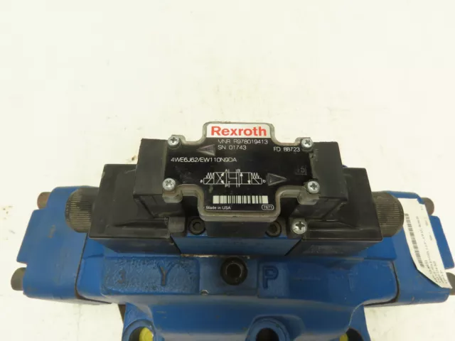 Rexroth 4WEH32E63/6EW110N9ETDA Directional Control Solenoid Valve 120V 4WE6J62 3